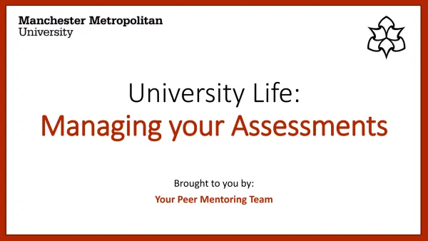 Presented the "Managing your Assessments" talk to new first year students as part of my Peer Mentor role at Manchester Metropolitan University.
